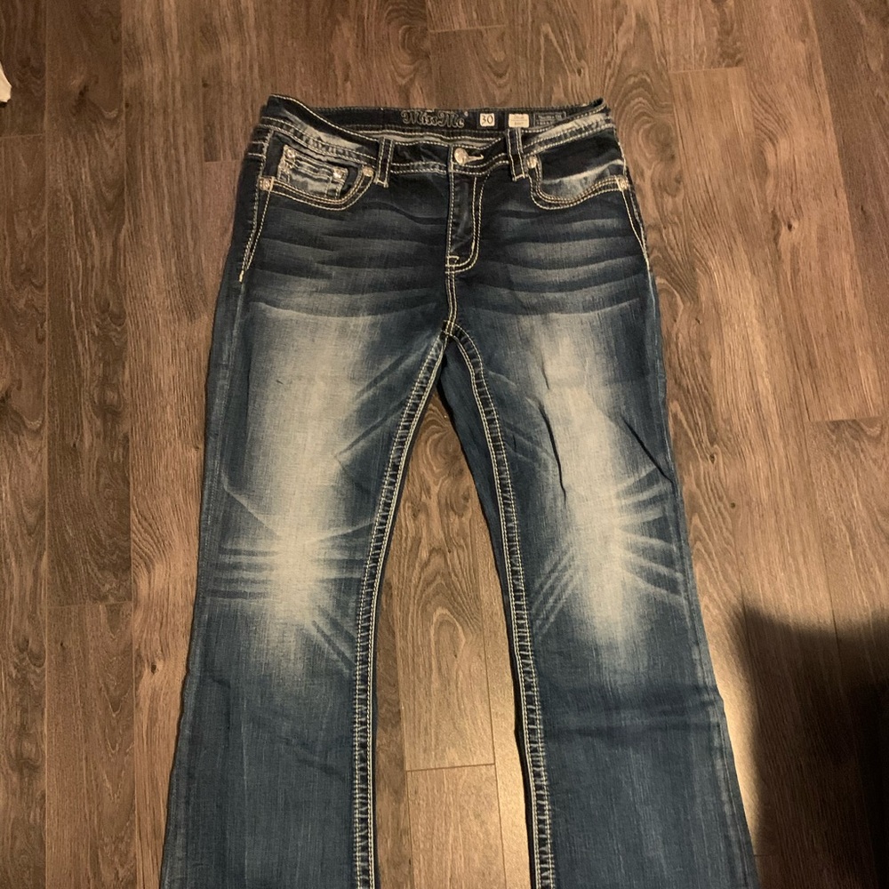 Miss Me Chloe Boot Cut Bling Horseshoe Jeans 30